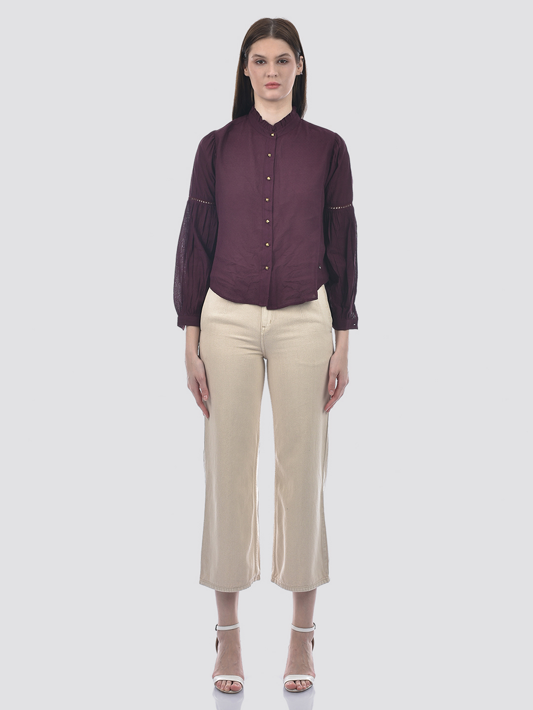 Numero Uno Women Beige Wide-Leg Sustainable Jeans